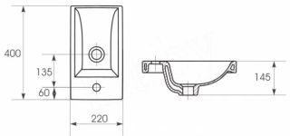 Мебельная раковина Cersanit Como 40 см белый